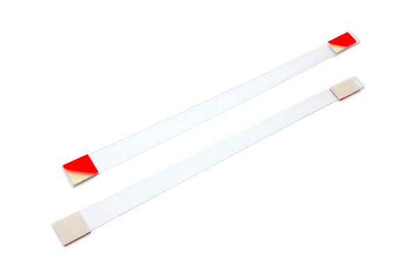 Wobblers para prateleiras em plástico, 152 mm, transparente, com 2 superfícies adesivas