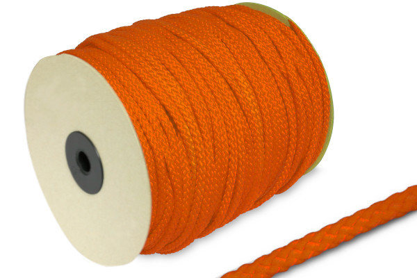 Cordão de PP, 5 mm de diâmetro, em rolo de 100 m, laranja escuro