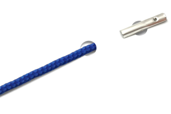 Cordões de PP com ponteiras automáticas, azul médio