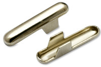 Ponteiras metálicas (em forma de T)<BR> para fita elástica + cordão,<BR> abertura de 2,6 mm,<BR> niqueladas