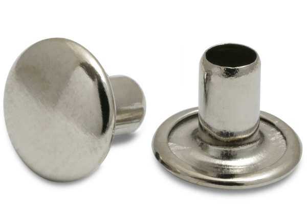 Rebites para máquinas, haste de 4 mm de diâmetro, cabeça de 10 mm, niquelados