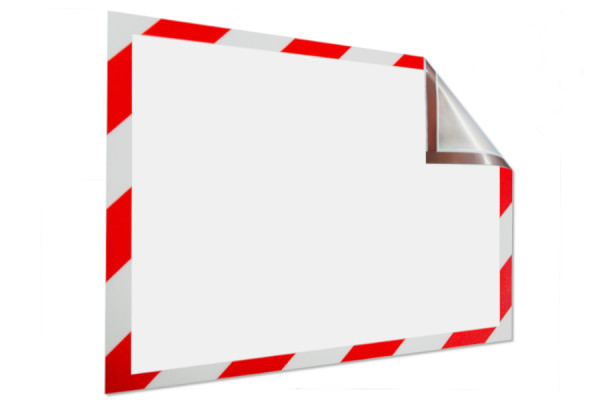 Molduras informativas magnéticas para DIN A4, 229 x 315 mm, vermelho e branco