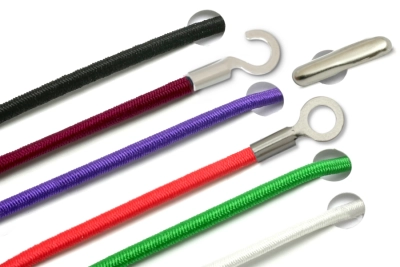 Cordões elásticos com ponteira e terminal