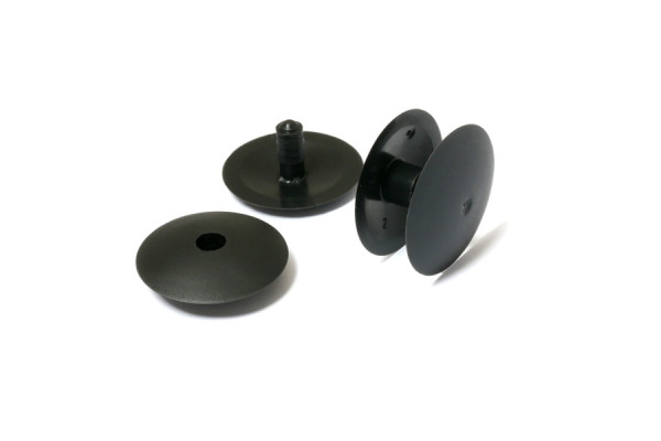 Mini pinos de fixação para expositores, plástico, preto