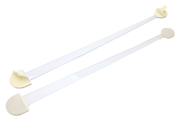 Wobblers para prateleiras em plástico, 200 mm, transparente, com 2 superfícies adesivas