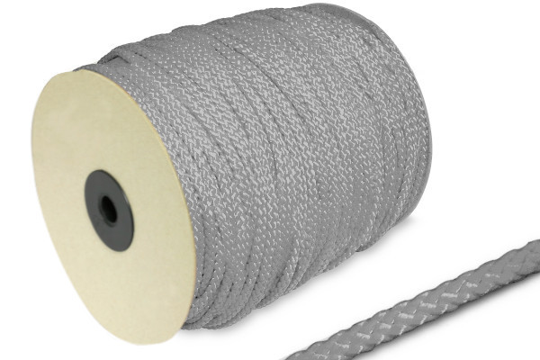 Cordão de PP, 5 mm de diâmetro, em rolo de 100 m, cinzento
