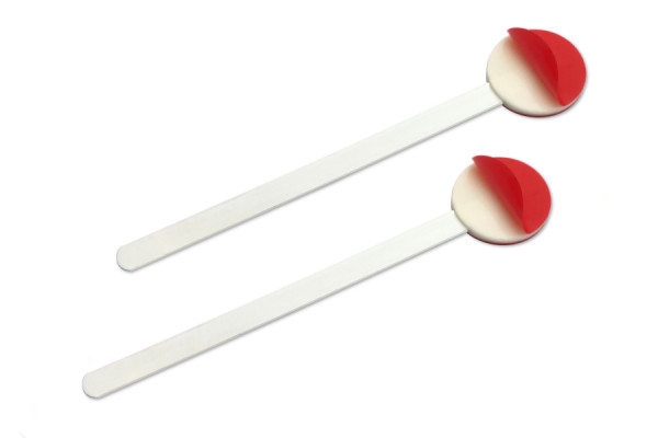 Dekolift-Tabs em metal, com uma barra de aprox. 80 mm, revestidos a plástico, com 2 superfícies adesivas