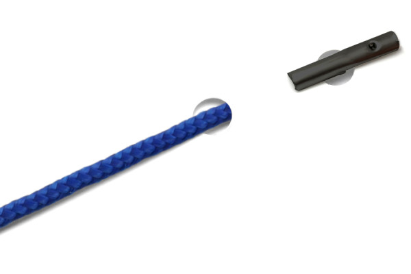 Cordões de PP com ponteiras automáticas, azul médio