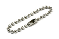Correntes de esferas com fecho, <BR> 2,4 mm de diâmetro, niqueladas