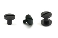 Kunststoff-Buchschrauben Einpresskopf schwarz