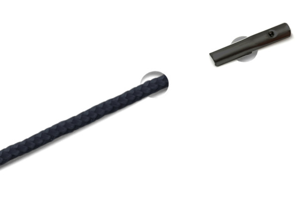Cordões de PP com ponteiras automáticas, azul-marinho