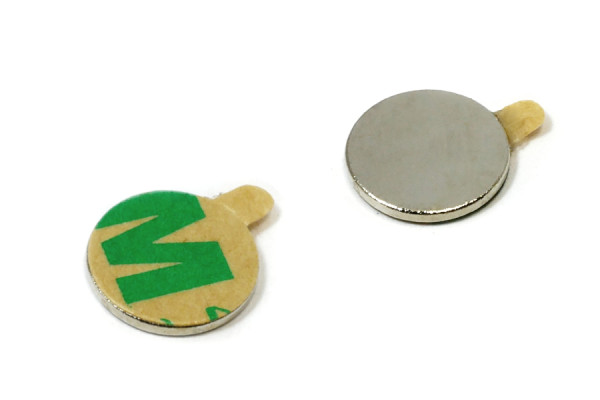 Ímanes em disco, 10,0 x 1 mm, autocolantes