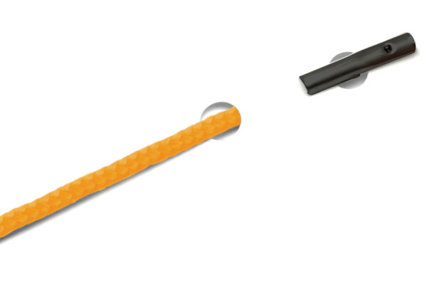 Cordões de PP com ponteiras automáticas, laranja