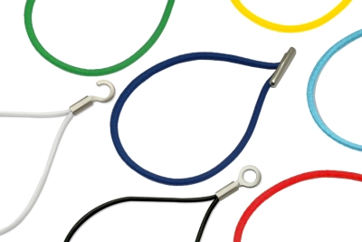 Cordões elásticos montados em formato de gota