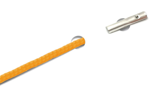Cordões de PP com ponteiras automáticas, laranja