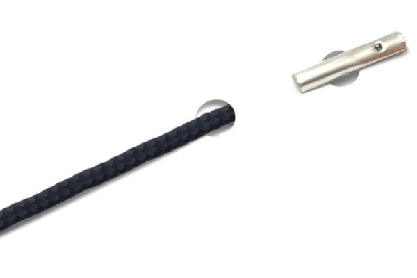 Cordões de PP com ponteiras automáticas, azul-marinho