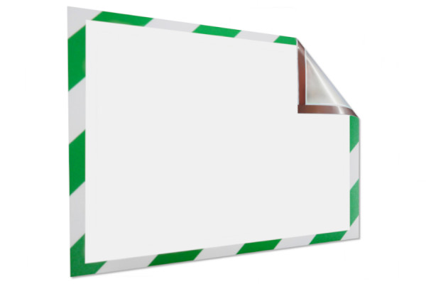 Molduras informativas magnéticas para DIN A4, 229 x 315 mm, verde e branco