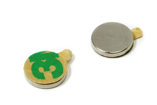 Ímanes em disco, 9,5 x 1,5 mm, autocolantes