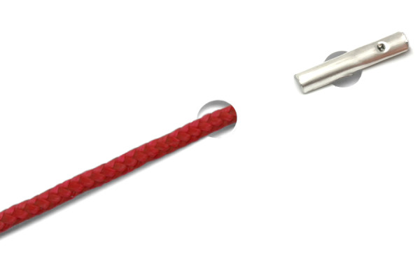 Cordões de PP com ponteiras automáticas, vermelhas