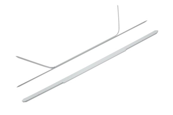 Linguetas de arquivamento duplas em metal, 170 mm, lacadas a branco