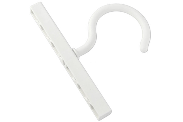 Ganchos para coleções em plástico, 78 mm, com calha, brancos