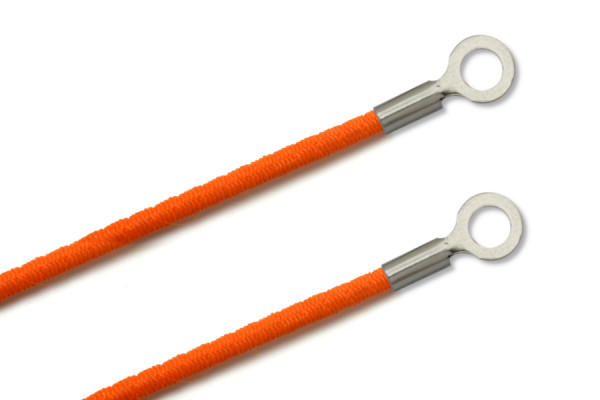 Cordões de borracha com terminais, fechados, laranja-escuro