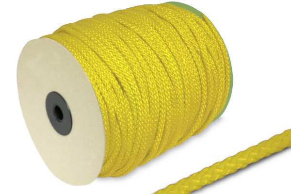 Cordão de PP, 5 mm de diâmetro, em rolo de 100 m, amarelo