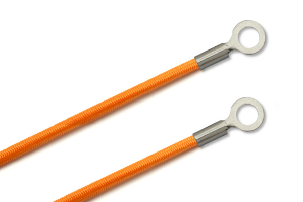 Cordões de borracha com terminais, fechados, laranja