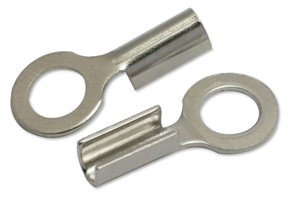 Terminais de cabo para fita elástica + cordão, fechados, niquelados