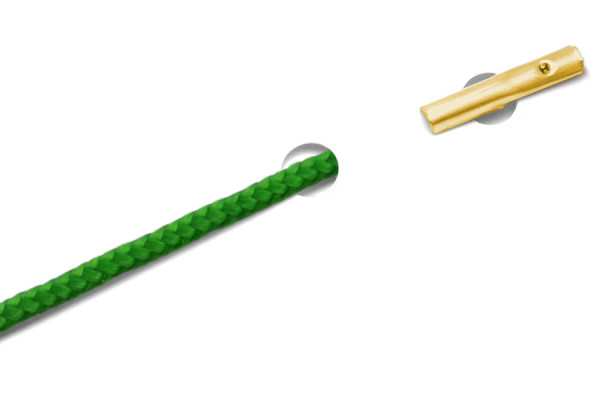 Cordões de PP com ponteiras automáticas, verdes