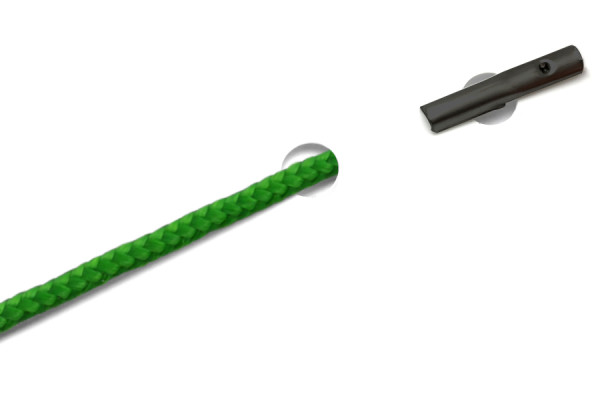Cordões de PP com ponteiras automáticas, verdes